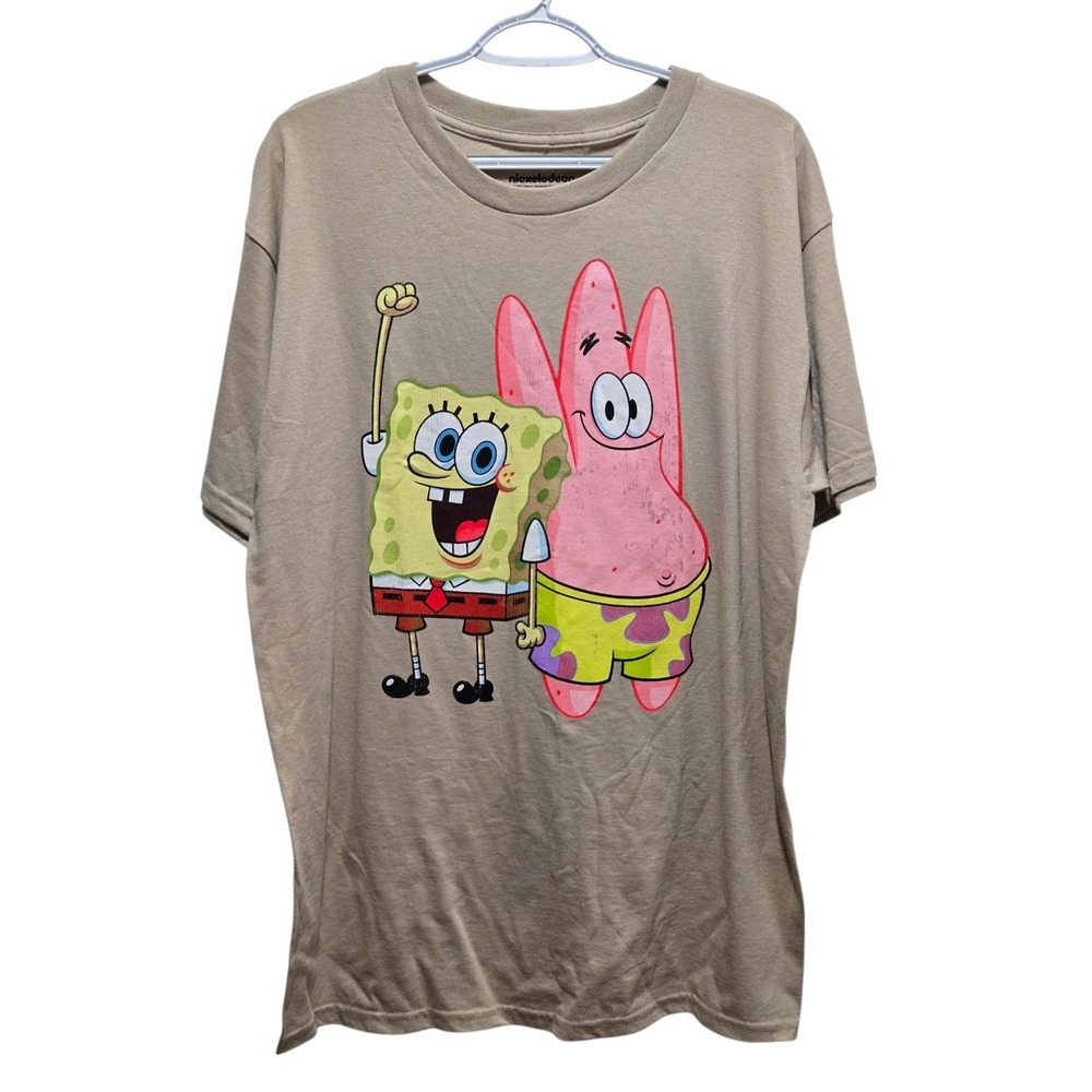 Nickelodeon Spongebob Squarepants Patrick Star Graphic T-Shirt Tan Mens Large